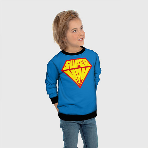 Детский свитшот Супермама / 3D-Черный – фото 3