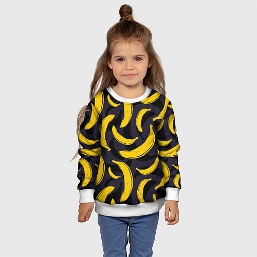 Детский свитшот Бананы / 3D-Белый – фото 4