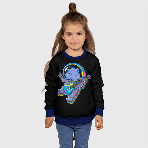 Детский свитшот Космокот / 3D-Синий – фото 4