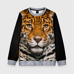 Свитшот детский Взгляд ягуара, цвет: 3D-меланж