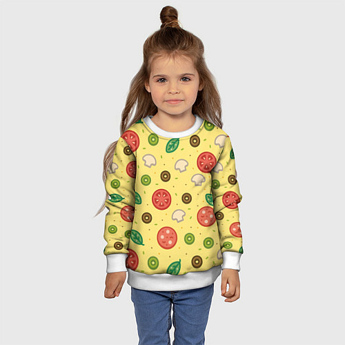 Детский свитшот Pizza / 3D-Белый – фото 4