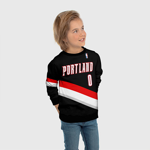 Детский свитшот Portland Trail Blazers 0 / 3D-Черный – фото 3