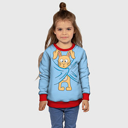 Свитшот детский Стеснительный кролик, цвет: 3D-красный — фото 2