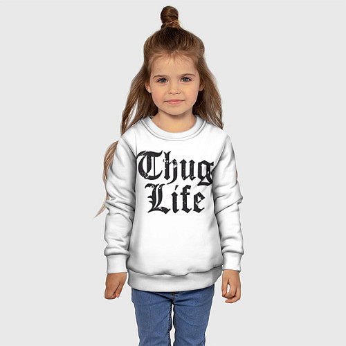 Детский свитшот Thug Life / 3D-Белый – фото 4