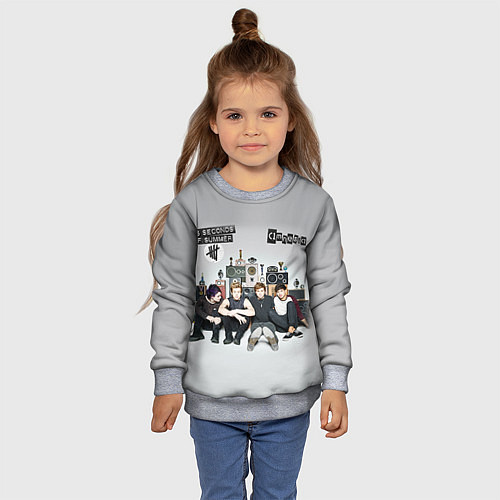 Детский свитшот 5 Seconds of Summer / 3D-Меланж – фото 4