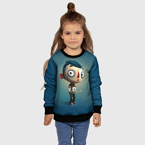 Детский свитшот Жизнь кабачка / 3D-Черный – фото 4