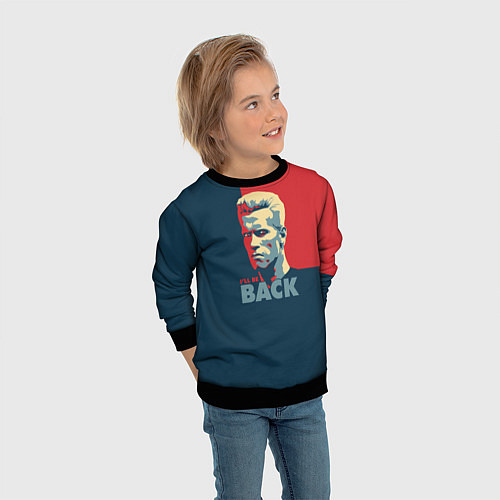 Детский свитшот I'll be back / 3D-Черный – фото 3