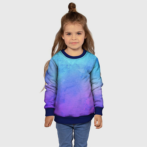 Детский свитшот Цветной принт / 3D-Синий – фото 4