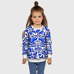 Свитшот детский Роспись гжель, цвет: 3D-белый — фото 2