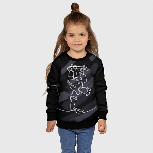 Детский свитшот Skateboarding - handstand / 3D-Черный – фото 4