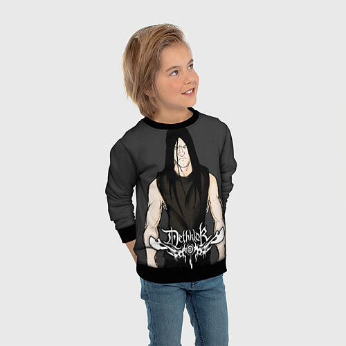 Детский свитшот Dethklok Man / 3D-Черный – фото 3