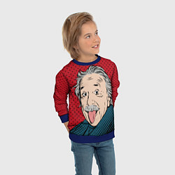 Свитшот детский Альберт Эйнштейн: Поп-арт, цвет: 3D-синий — фото 2