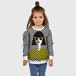 Свитшот детский Pop art girl, цвет: 3D-белый — фото 2