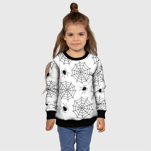 Детский свитшот Паутинка / 3D-Черный – фото 4