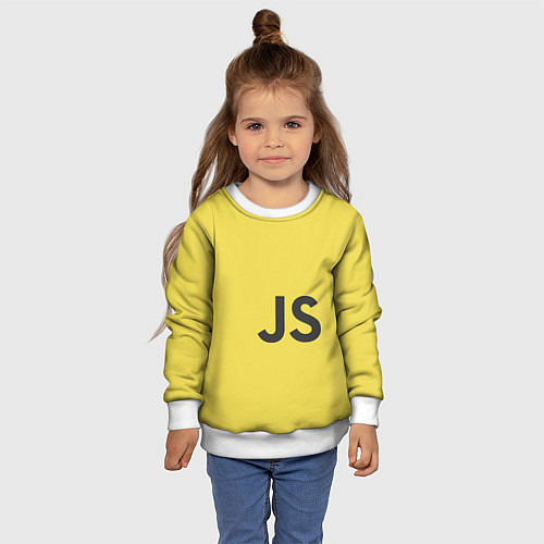 Детский свитшот JavaScript / 3D-Белый – фото 4