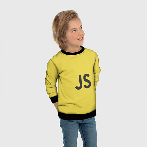Детский свитшот JavaScript / 3D-Черный – фото 3