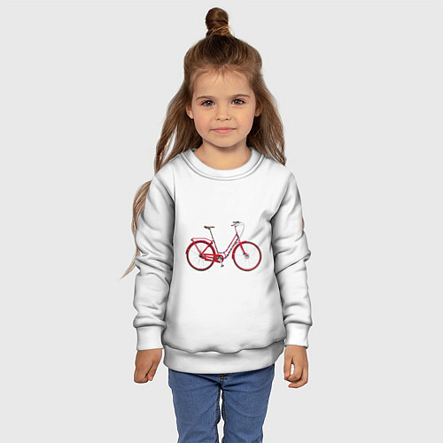 Детский свитшот Велосипед / 3D-Белый – фото 4