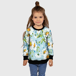 Свитшот детский Ромашки, цвет: 3D-черный — фото 2