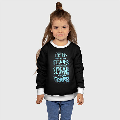 Детский свитшот Слова песни грEvanescence / 3D-Белый – фото 4