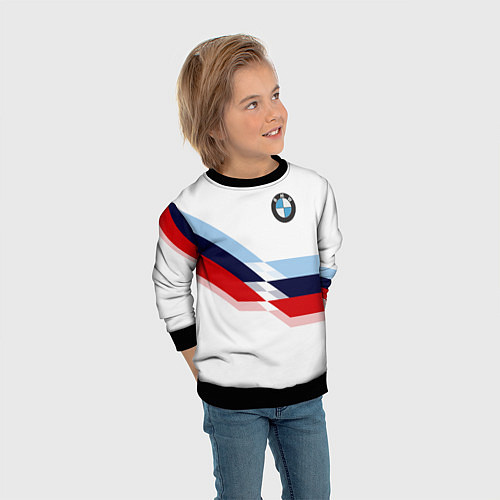 Детский свитшот BMW БМВ WHITE / 3D-Черный – фото 3