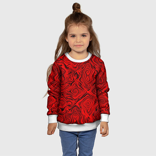 Детский свитшот Tie-Dye red / 3D-Белый – фото 4