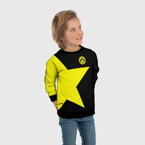 Детский свитшот FC Borussia Dortmund: Star / 3D-Черный – фото 3