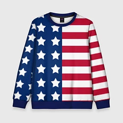 Свитшот детский USA Flag, цвет: 3D-синий