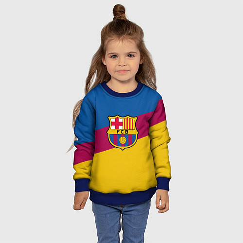 Детский свитшот FC Barcelona 2018 Colors / 3D-Синий – фото 4