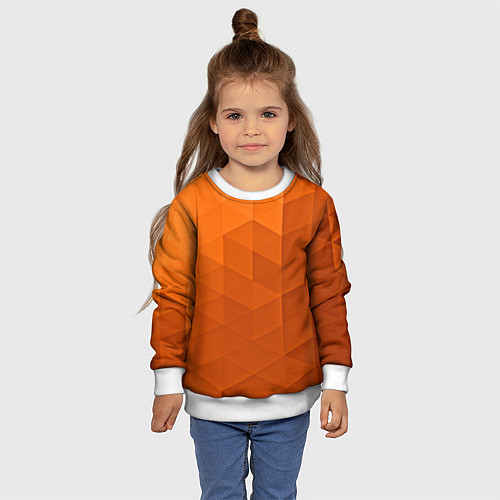 Детский свитшот Orange abstraction / 3D-Белый – фото 4