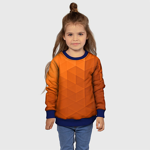 Детский свитшот Orange abstraction / 3D-Синий – фото 4