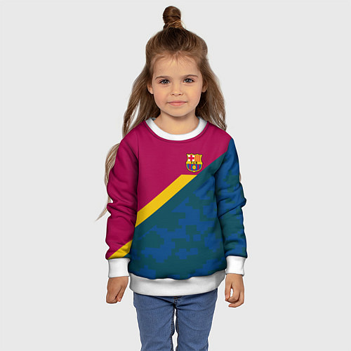 Детский свитшот Barcelona FC: Sport Camo 2018 / 3D-Белый – фото 4