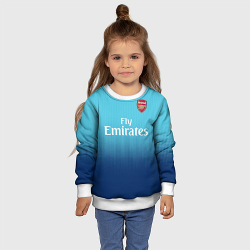 Детский свитшот Arsenal FC: Blue Away 17/18 / 3D-Белый – фото 4