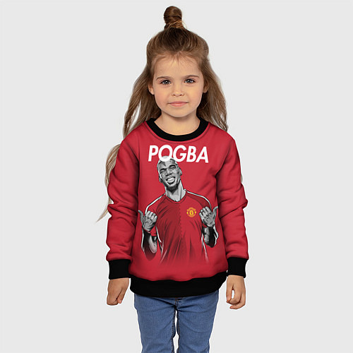 Детский свитшот FC MU: Pogba / 3D-Черный – фото 4