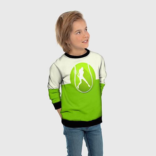 Детский свитшот Символ теннисиста / 3D-Черный – фото 3