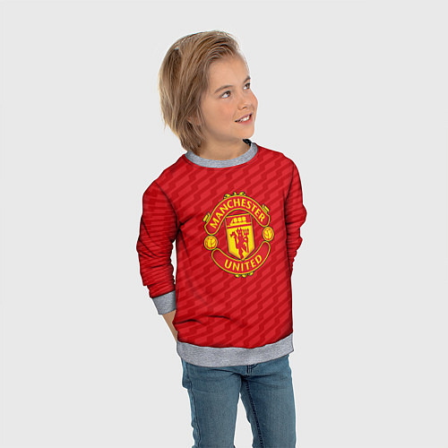 Детский свитшот FC Manchester United: Creative / 3D-Меланж – фото 3