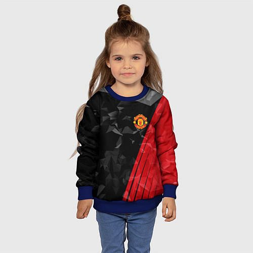 Детский свитшот FC Manchester United: Abstract / 3D-Синий – фото 4