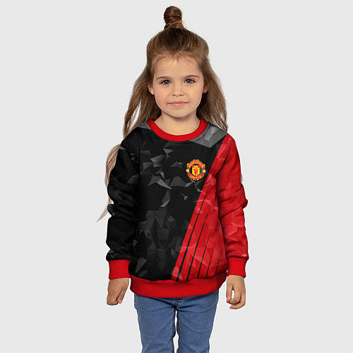 Детский свитшот FC Manchester United: Abstract / 3D-Красный – фото 4