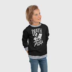 Свитшот детский Death By Pizza, цвет: 3D-меланж — фото 2