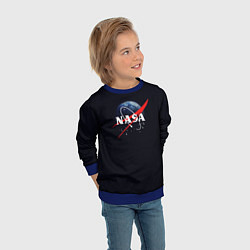 Свитшот детский NASA: Black Space, цвет: 3D-синий — фото 2