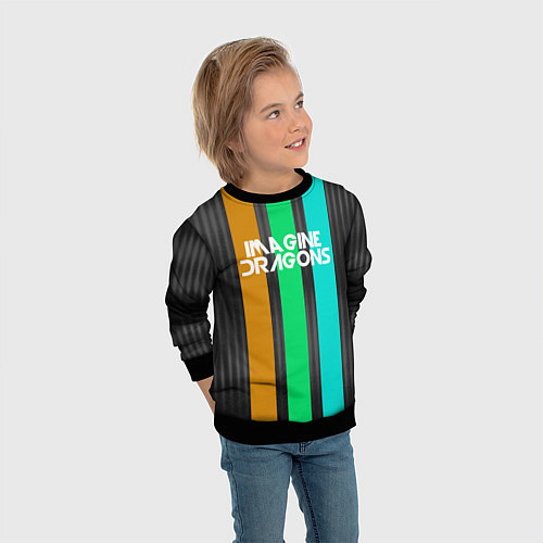 Детский свитшот Imagine Dragons: Evolve Lines / 3D-Черный – фото 3