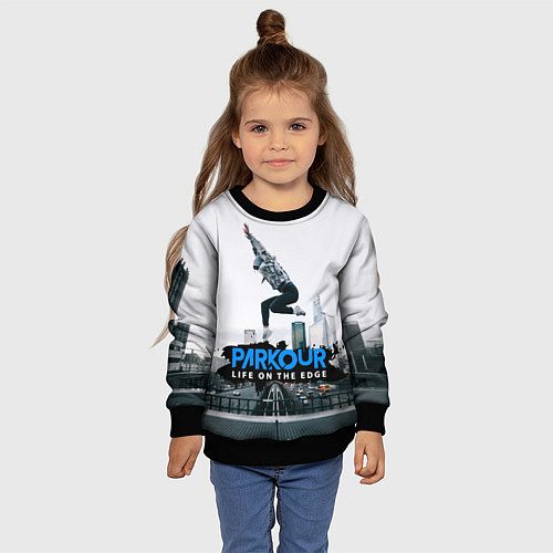 Детский свитшот Parkour: Life on the edge / 3D-Черный – фото 4