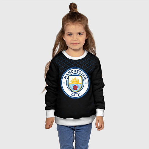 Детский свитшот FC Manchester City: Blue Lines / 3D-Белый – фото 4