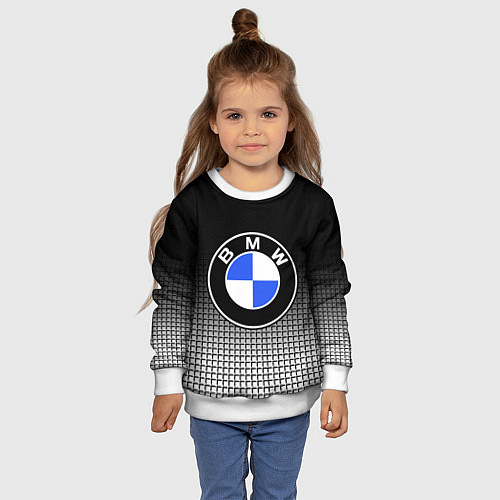 Детский свитшот BMW 2018 Black and White IV / 3D-Белый – фото 4