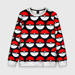 Свитшот детский Pokeball Pattern, цвет: 3D-белый