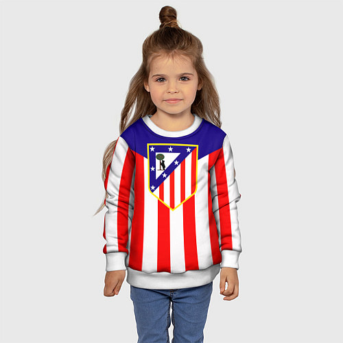 Детский свитшот FC Atletico Madrid / 3D-Белый – фото 4