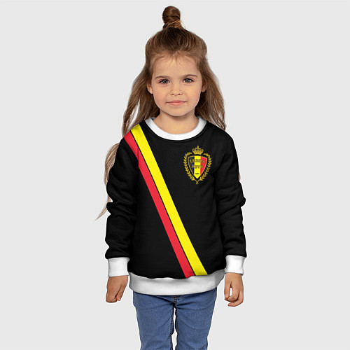 Детский свитшот Сборная Бельгии / 3D-Белый – фото 4