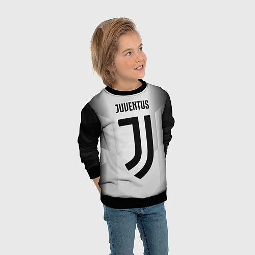 Детский свитшот FC Juventus: Silver Original / 3D-Черный – фото 3