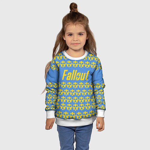 Детский свитшот Fallout: Danger Radiation / 3D-Белый – фото 4