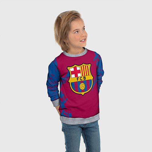 Детский свитшот FC Barcelona: Purple & Blue / 3D-Меланж – фото 3