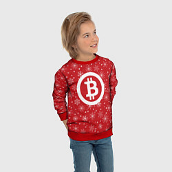 Свитшот детский Bitcoin: New Year, цвет: 3D-красный — фото 2